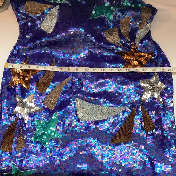 VINTAGE 1960s Galaxy Star Sequinned Cocktail Dress - Picture 12 of 12